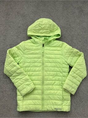 Lands' End Kids' Hooded Puffer Jacket - Yellow/Green